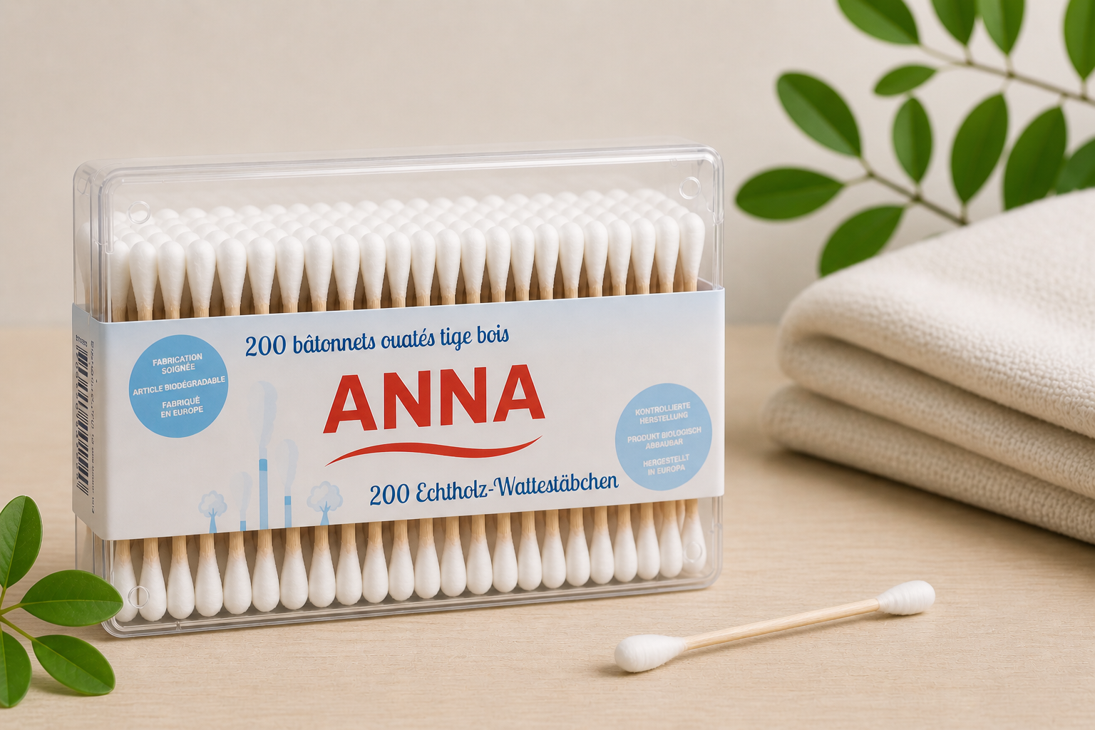 Anna Bois cotons-tiges extra-forts présentation produit – hygiène naturelle Ferra Distributions