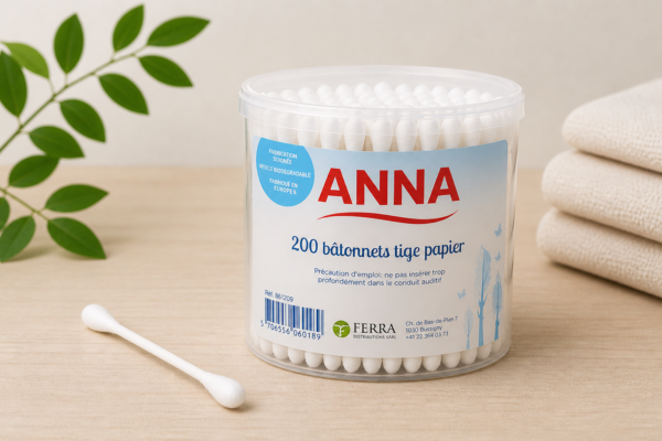 Anna Papier cotons-tiges écologiques tige papier recyclé présentation – Ferra Distributions Suisse