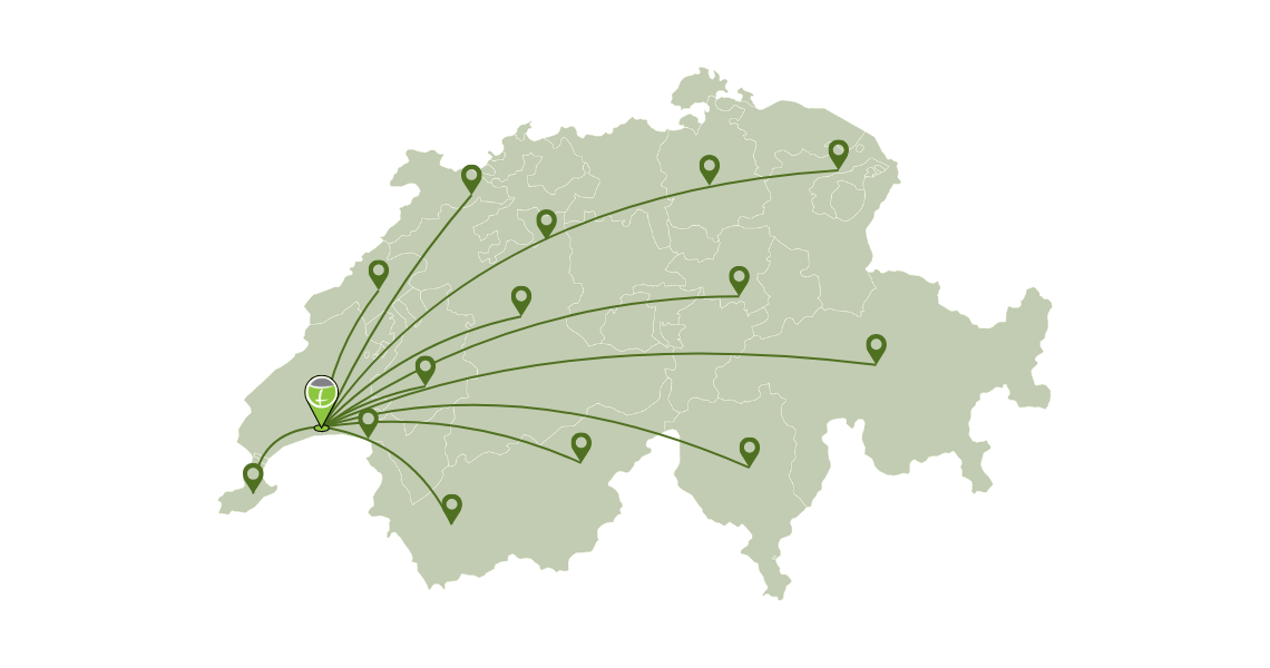 Carte Suisse distribution nationale Ferra Distributions – présence romande alémanique tessinoise