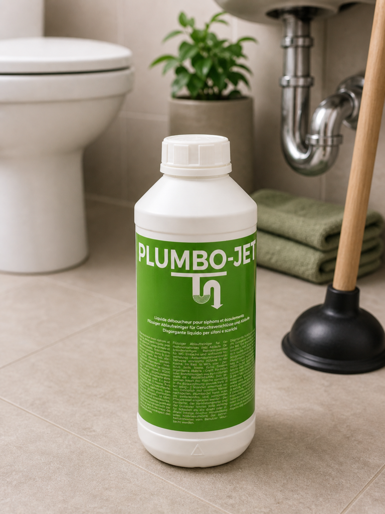 Plumbo-Jet Liquide polyvalent 1L présentation – déboucheur éviers douches Ferra Distributions
