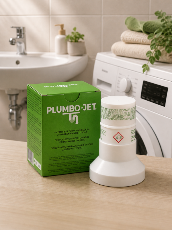 Plumbo-Jet UNO granules déboucheur 100g présentation – canalisations Ferra Distributions Suisse